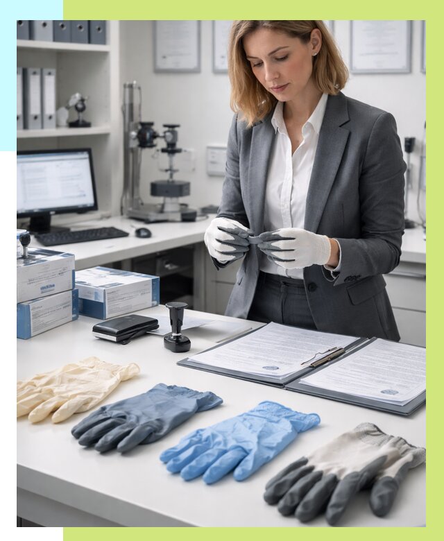 Сертификация перчаток в Ирбите от 9344 р. | Алешин-Рбт