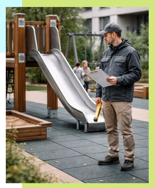 Сертификация детских площадок в Ирбите от 27483 р. | Алешин-Рбт